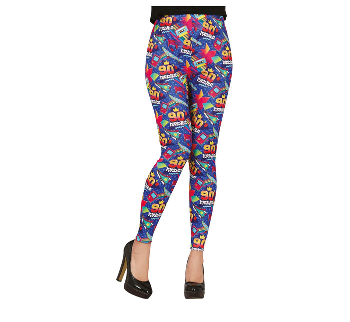 Niebieskie legginsy damskie 90s