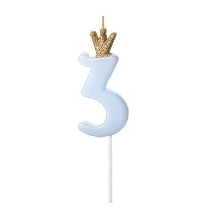 Świeca 3 lata jasnoniebieska 9,5 cm