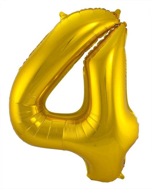 Balon foliowy Figurka 4 Gold Metallic XL 86 cm pusty