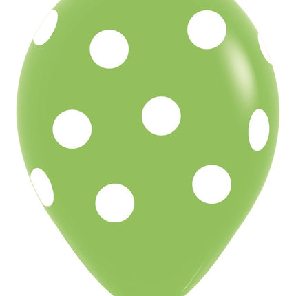 Balony Białe Kropki Mix 30cm 25szt