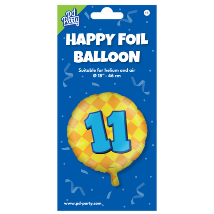 Balon helowy 11 lat kolorowy pusty 46 cm