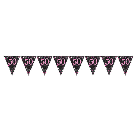 Girlanda 50 Years Happy Birthday Pink 4m