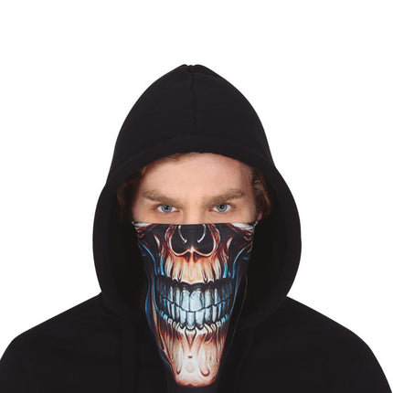 Halloweenowa maska bandana czaszka na rzep