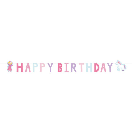 Girlanda z listów Księżniczki i Rycerza Happy Birthday 1,5 m