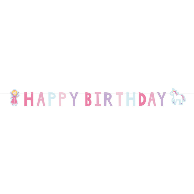 Girlanda z listów Księżniczki i Rycerza Happy Birthday 1,5 m