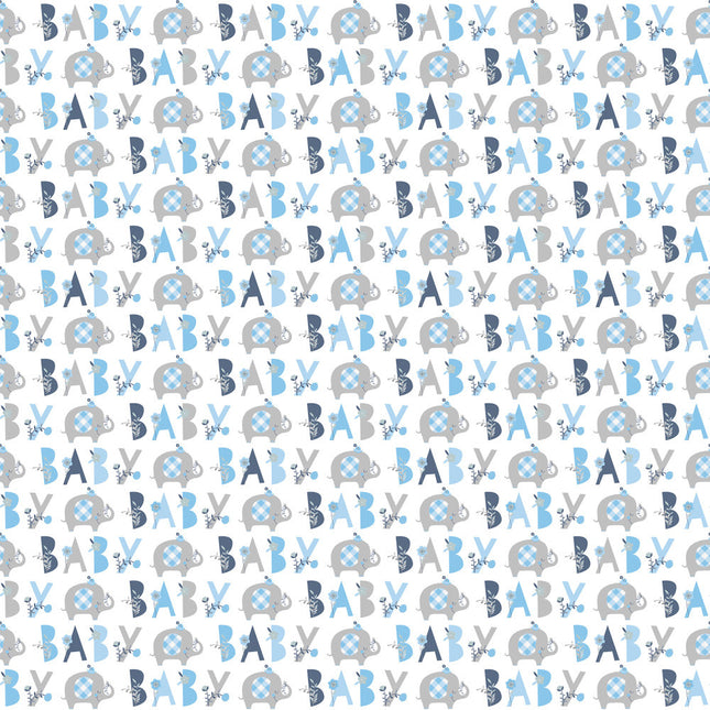 Papier do pakowania Baby Elephant Blue 1,52 m