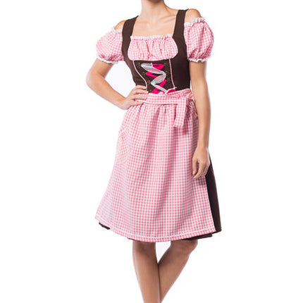 Dirndl Dress Oktoberfest Long Pink