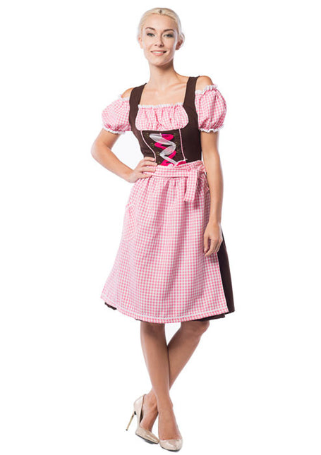 Dirndl Dress Oktoberfest Long Pink