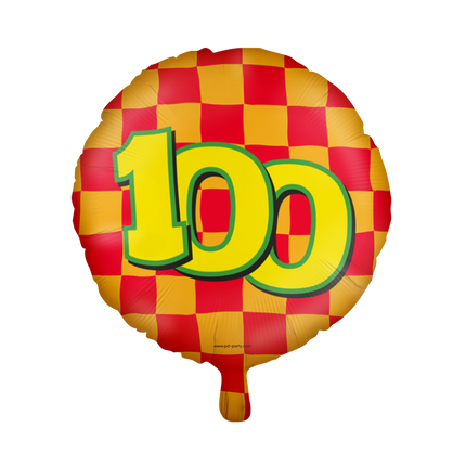 Balon helowy 100 lat kolorowy pusty 46cm