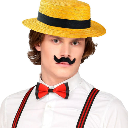 Żółty kapelusz z czarną opaską