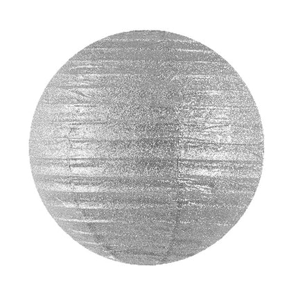 Srebrny Lampion Glitter 45 cm