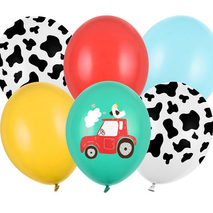 Balony Farm Mix 30cm 6szt