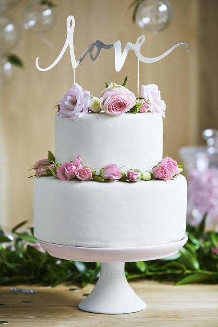 Topper na tort Love Silver 17cm
