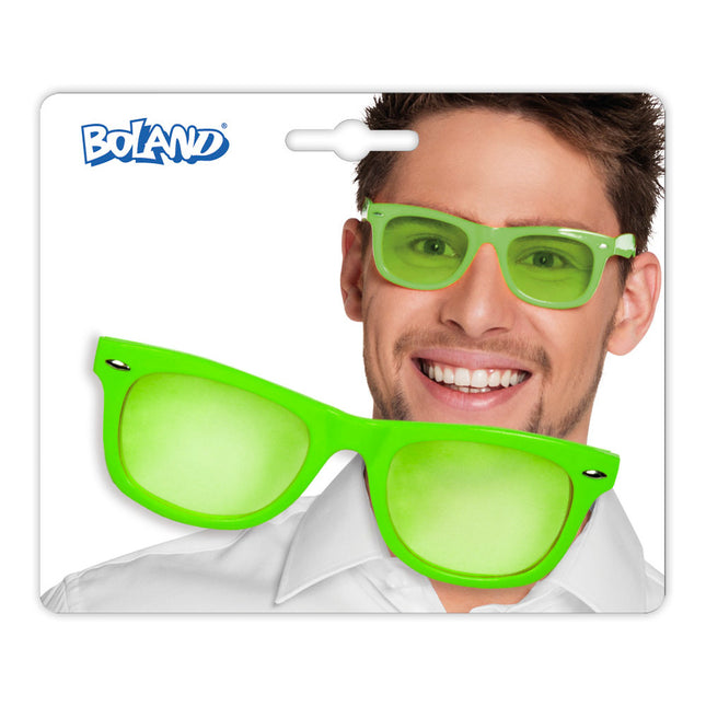 Neonowe zielone okulary imprezowe