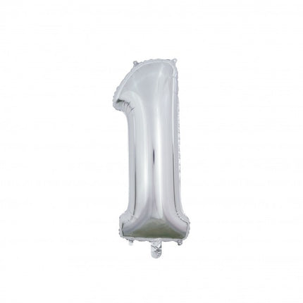 Balon foliowy Figurka 1 Srebrny 66 cm