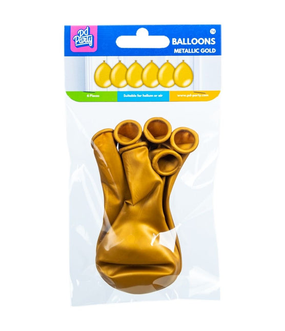 Balony złote metaliczne 30cm 6szt