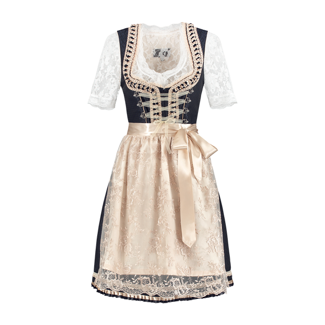 Biało-niebieska sukienka Dirndl Oktoberfest damska 2-częściowa