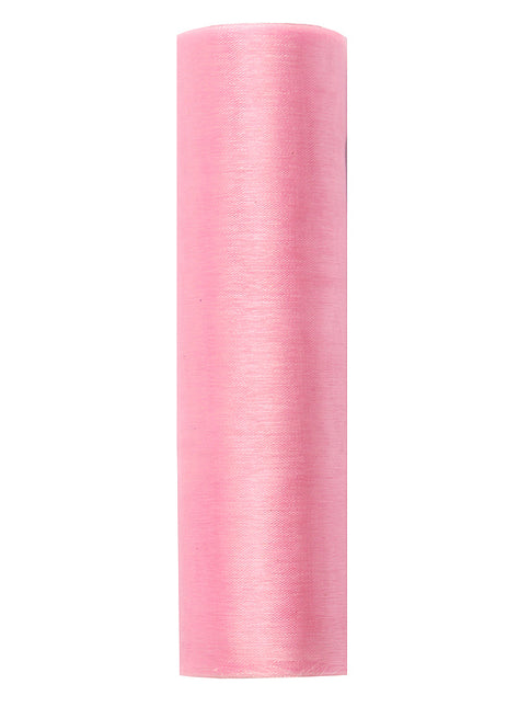Jasnoróżowa tkanina z organzy 16cm 9m