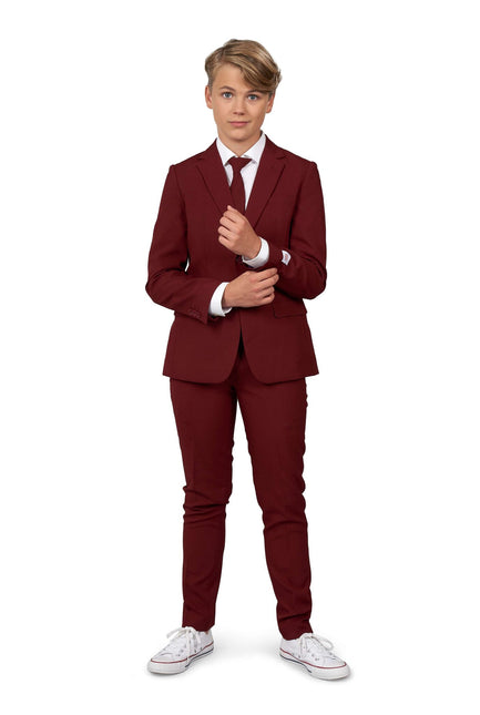 Bordowo-czerwony garnitur chłopięcy dla nastolatków <tc>OppoSuits</tc>