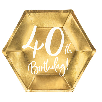 Talerze 40 Years Gold 20cm 6szt