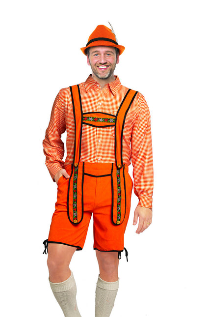 Pomarańczowe spodenki męskie Lederhosen Johann Short