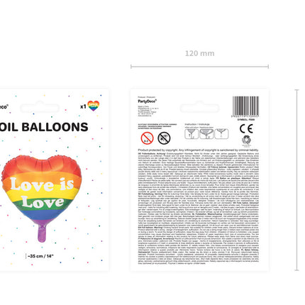 Balon helowy Love Is Love pusty 35cm