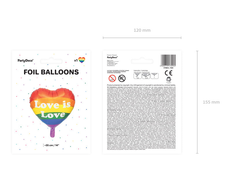 Balon helowy Love Is Love pusty 35cm