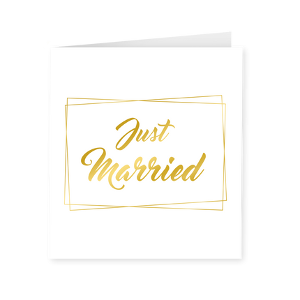 Kartka Just Married Gold White 15cm