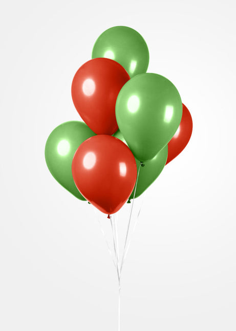 Czerwone zielone balony 30cm 10szt