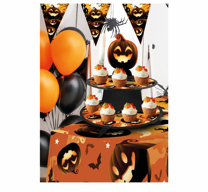 Pomarańczowa dekoracja stołu na Halloween Dynie 36 cm