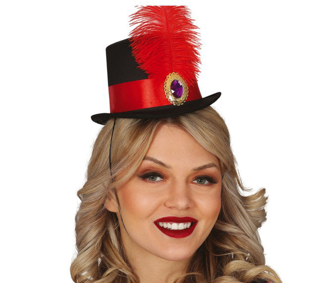 Mini Hat Red Feather