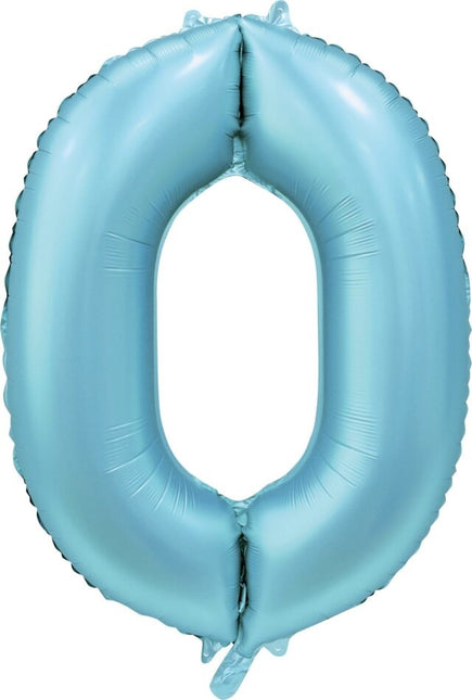 Jasnoniebieski balon foliowy 0 Rok Połysk 86 cm