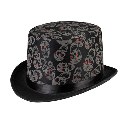 Halloweenowy kapelusz czaszki czarny