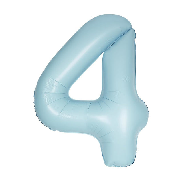 Niebieski balon z figurką 4 lata, matowy, 86 cm