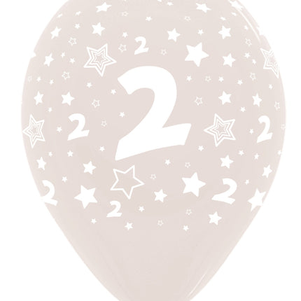Balony Numer 2 Crystal Clear 30cm 25szt