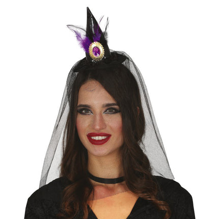 Halloween Tiara Kapelusz Czarownicy Welon