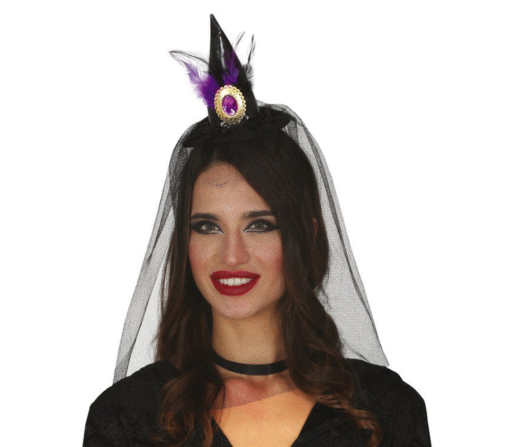Halloween Tiara Kapelusz Czarownicy Welon