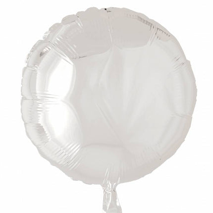 Balon helowy okrągły biały 46 cm pusty