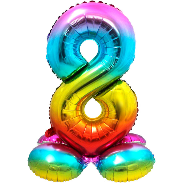 Balon foliowy Figura 8 Rainbow ze stojakiem 72 cm
