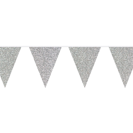Srebrne brokatowe girlandy 6 m