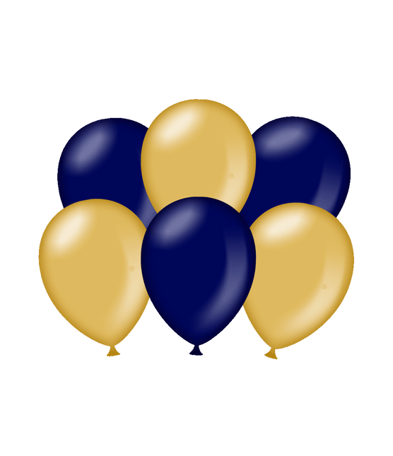 Balony niebieskie złote metaliczne 30cm 6szt