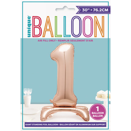 Balon foliowy Figura 1 Rose Gold Standard 76 cm