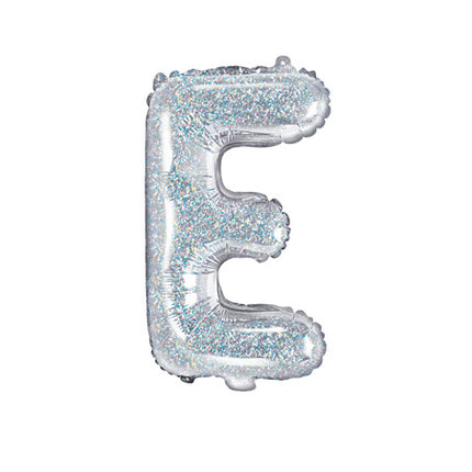Balon foliowy litera E holograficzny pusty 35cm