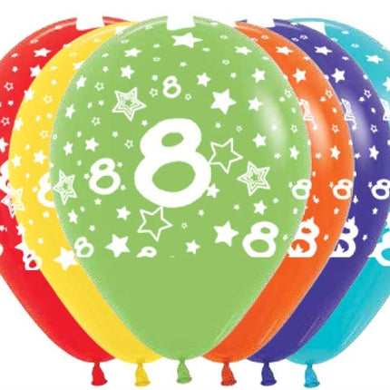 Balony cyfra 8 mix 30cm 25szt