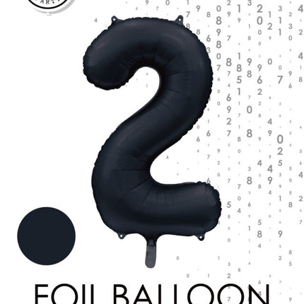 Balon z czarną figurką 2 lata połysk 86 cm