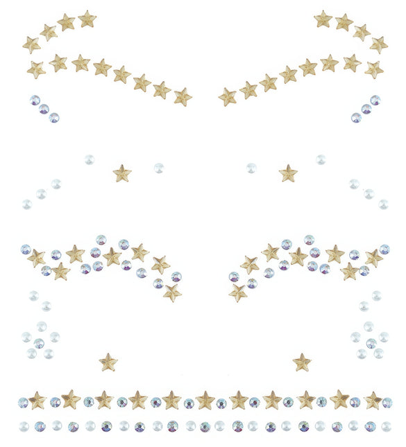 Naklejki na twarz Silver Stars