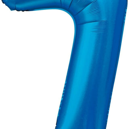 Niebieski balon z figurką 7 lat, połysk 86 cm