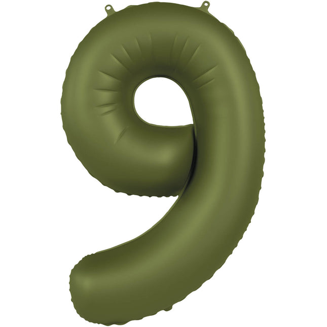 Balon z figurką na 9 lat Zielony Mat 86 cm
