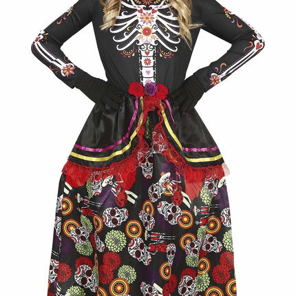 Kostium Dia De Los Muertos Dziewczynka Kwiatek
