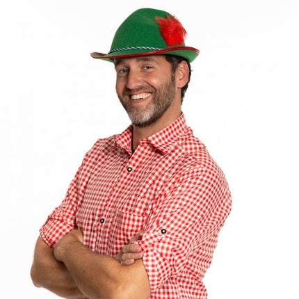 Oktoberfest Tiroler Hat Red Feather